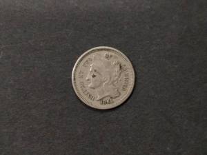 1865 Three Cent Nickel...
