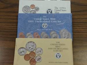 1990, 91, & 92 Uncirculated Coin Se...