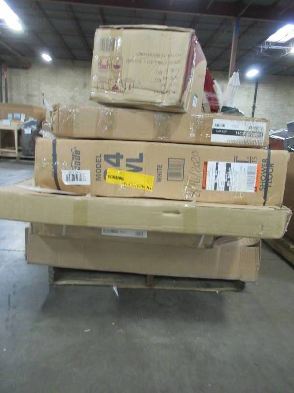 lot 109 image: WHOLESALE MIXED PALLET OF MISCELLANEOUS BATHROOM REMODEL ITEMS