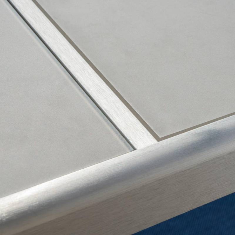 lot 116 image: Noble House Valentina Grey Rectangular Aluminum Outdoor Dining Table 11765