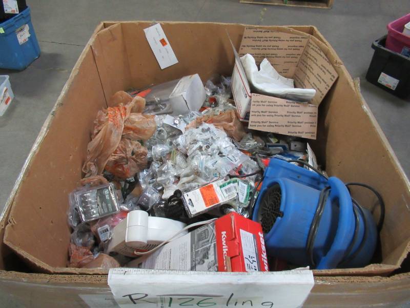 lot 201 image: WHOLESALE MIXED PALLET OF MISCELLANEOUS HANDLE PULLS, LOCK SETS, TOOLS, HARDWARE AND MORE