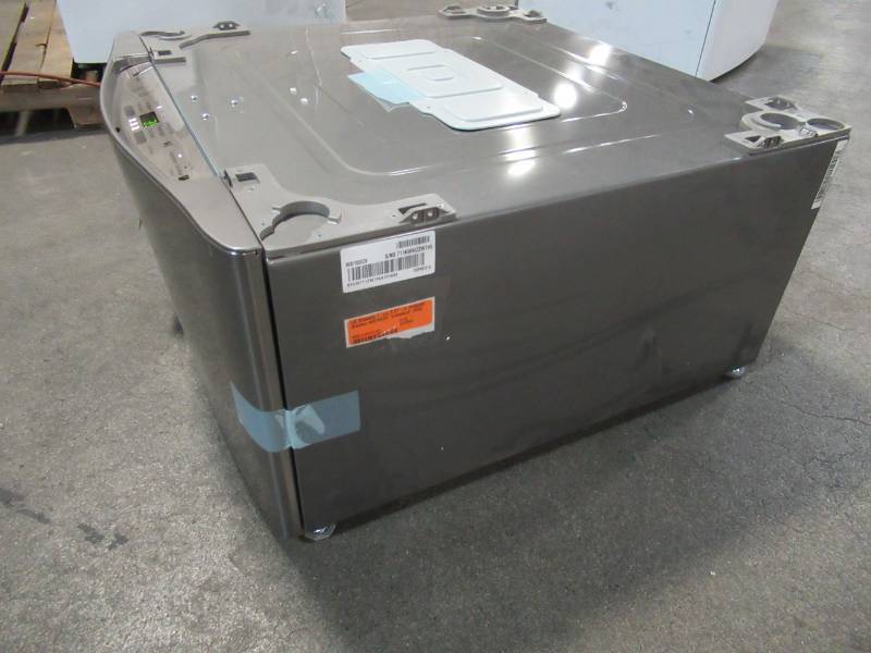 lot 235 image: LG Sidekick 1-cu ft 27-in Pedestal Washer In Grey WD100CV Untested - SLIGHT SCRATCH AND DENT, ELECTRONICS WORK,
