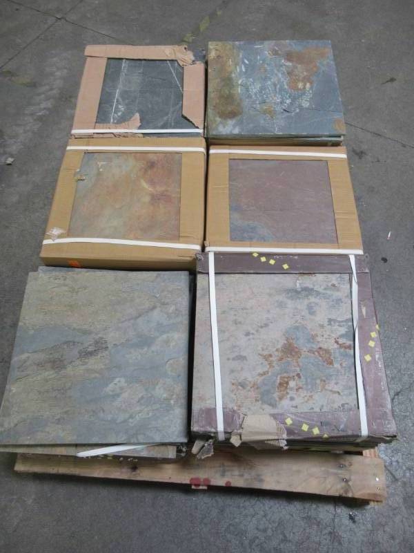 lot 243 image: WHOLESALE MIXED PALLET OF MISCELLANEOUS 12 x 16 in x 16 in. SLATE TILE