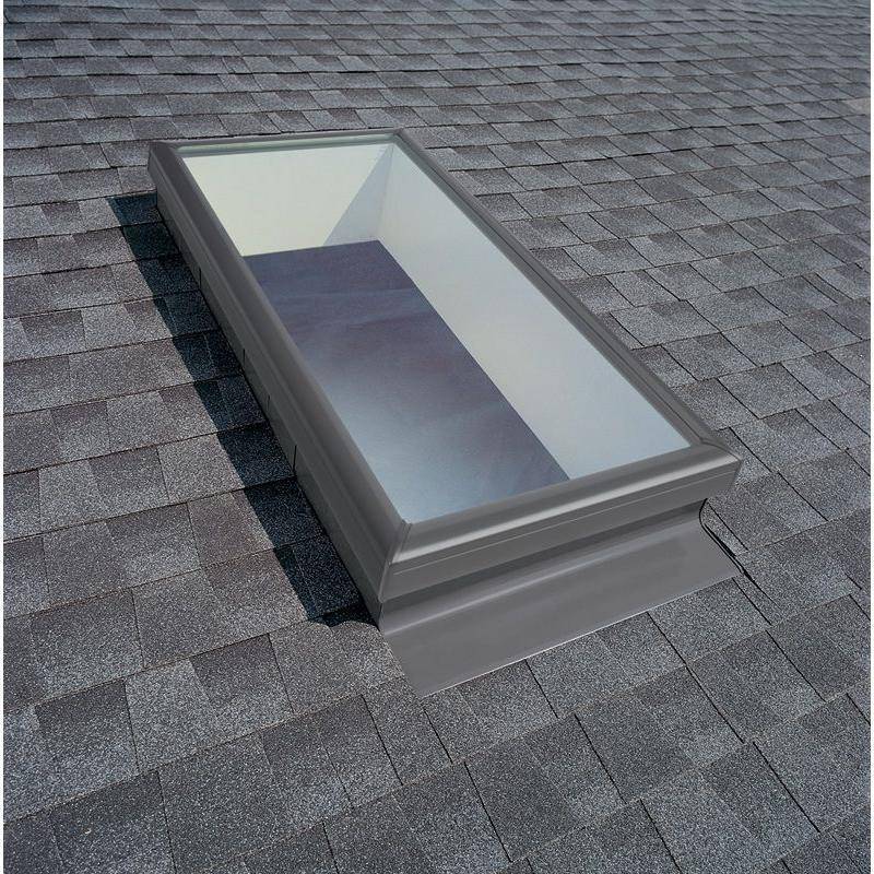 lot 605 image: Velux 14-12 in. x 30-12 in. Fixed Curb-Mount Skylight with Laminated Low-E3 Glass, FCM 1430 0004.