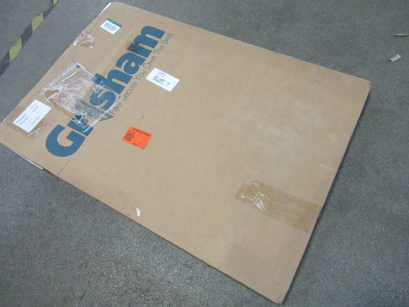 lot 861 image: Grisham 24 in. x 36 in. Spear Point 5-Bar Security Bar Window Guard, White, WB24X36WHT