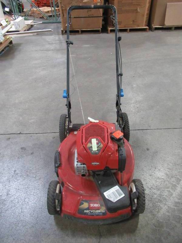 lot 51 image: Toro 22 in. Recycler SmartStow High Wheel Variable Speed Walk Behind Gas Self Propelled Mower 20339