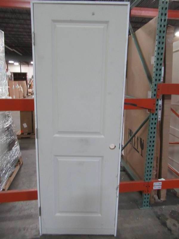 lot 632 image: Masonite 28 in. x 80 in. Solidoor 2-Panel Square Top Top Solid-Core Smooth Primed Composite Single Prehung Interior Door 19198