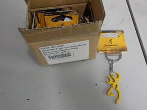lot 357 image: Box of 12 keychains - die cut, Brow...