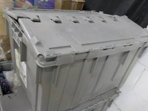 lot 3 image: Self locking tote with Pottery Barn...