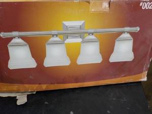 lot 39 image: Portfolio light fixture, brushed ni...