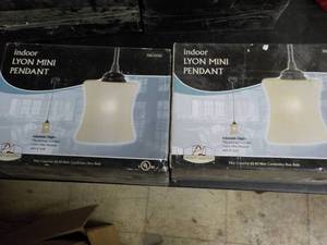 lot 45 image: lot of 2 indoor Lyon Mini Pendant a...