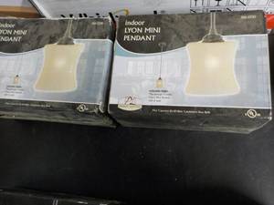 lot 46 image: lot of 2 indoor Lyon Mini Pendant a...