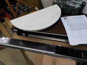 lot 111 image: Wood shelves and miscellaneous...