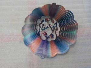 lot 120 image: Multi-colored metal butterfly and f...