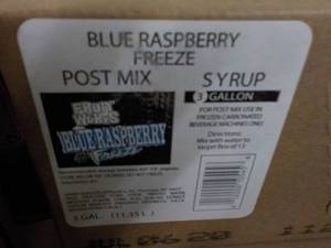 lot 207 image: 3 Blue Raspberry Freeze Post Mix sy...