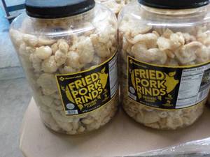 lot 250 image: 2 16 oz jug Fried Pork Rinds...