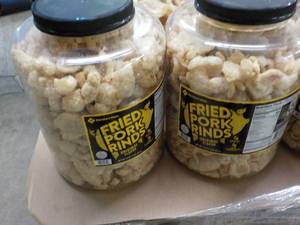 lot 252 image: 2 16 oz jug Fried Pork Rinds...