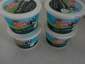 lot 272 image: 4 16 oz Prairie Farms sour cream...