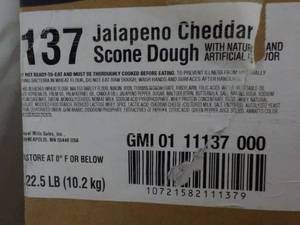 lot 285 image: 22.5 lb. box frozen jalapeno chedda...