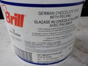 lot 296 image: 18 lb. Brill German chocolate icing...