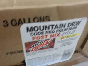 lot 306 image: 3 3 gallon Mountain Dew Code Red fo...