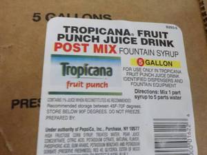 lot 307 image: 2 5 gallon Tropicana fruit punch ju...