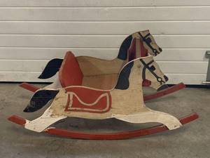 lot 14 image: Antique Rocking Horse 16 Tall x 33 Long