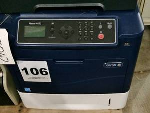 lot 5 image: MSRP $1200&nbspXerox Phaser 4622dn Monochrome Laser Duplex Network Printer 65ppm 256MB Memory 1200 x 1200 DPI Exceptional Sharpness & Clarity Good Working Condition - Printed Test Page