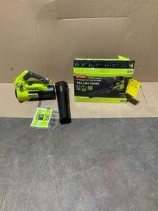 lot 19 image: RYOBI 110 MPH 525 CFM 40-Volt Lithium-Ion Cordless Variable-Speed Jet Fan Leaf Blower with 4.0 Ah Battery and Charger Included NOT USED SEE PICS