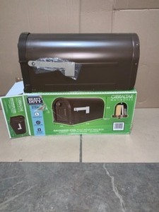 lot 25 image: GIBRALTAR MAILBOXES Garrison Large, Steel, Post Mount Mailbox, Venetian Bronze NOT USED SEE PICS