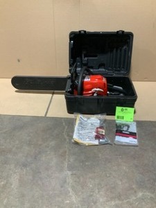 lot 31 image: HOMELITE 18 IN. 42CC CHAINSAW WITH HARD COVER SEE PICS