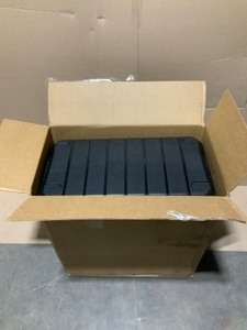 lot 32 image: IRIS 82 QT. WEATHER TIGHT STORE-IT-ALL STORAGE BIN IN BLACK (PACK OF 4) NOT USED SEE PICS