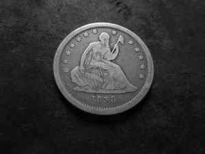 1838 Seated Liberty Quarter With No Drapery