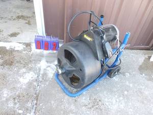 lot 2 image: Cobra pro power sewer snake. Appears to have shipping damage. For parts or repair. As shown.