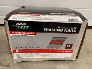 lot 34 image: Gripfast Roundhead Framing Nailer 3 14 Inch By .131 Inch