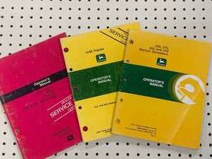 lot 97 image: Lot of 3 Vintage John Deere Manuals (These sell for $15 to $40 online )