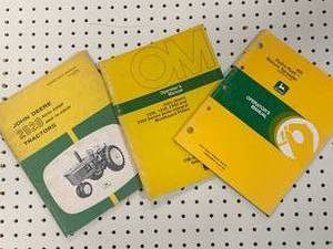 lot 100 image: Lot of 3 Vintage John Deere Manuals (These sell for $15 to $40 online )
