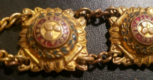 lot 102 image: Vintage Bracelet WWII Great Britain Tria Juncta in Uno Pips Brass 6.5