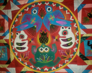 lot 108 image: Rare Chinese Good Luck Quilt 2-Sided Embroidered Folk Art 3D Insects