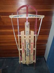lot 23 image: Coast King Gladding Wood Sled wMetal Runners