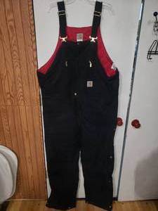lot 51 image: Mens Black Carhartt Bib Overalls 44 x 34 New
