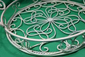 lot 141 image: Metal Serving Tray wScroll Design