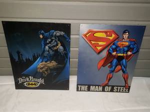 lot 168 image: Batman & Superman Metal Signs