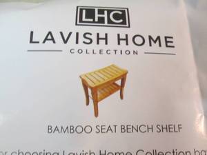 lot 91 image: Lavish Home Bamboo Seat with Shelf ...