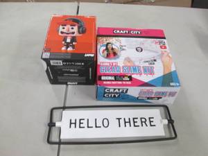 lot 160 image: Reversible Sign, Slime Kit, Lamo...
