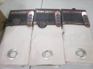lot 172 image: 3 Sun Zero Black Out Curtain Panels...