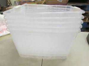 lot 228 image: 5 Totes 80 qt no lids...