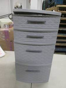 lot 233 image: 4 Drawer Weave Tower dented...