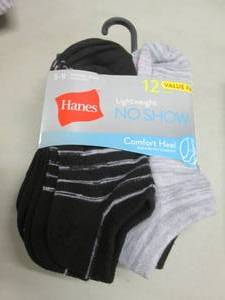 lot 266 image: Size 5-9 Hanes No-Show Socks...