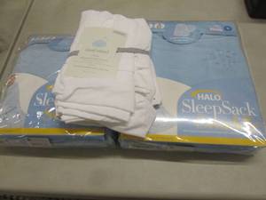 lot 276 image: Bassinet Sheets, 2 Halo Sleep Sack ...